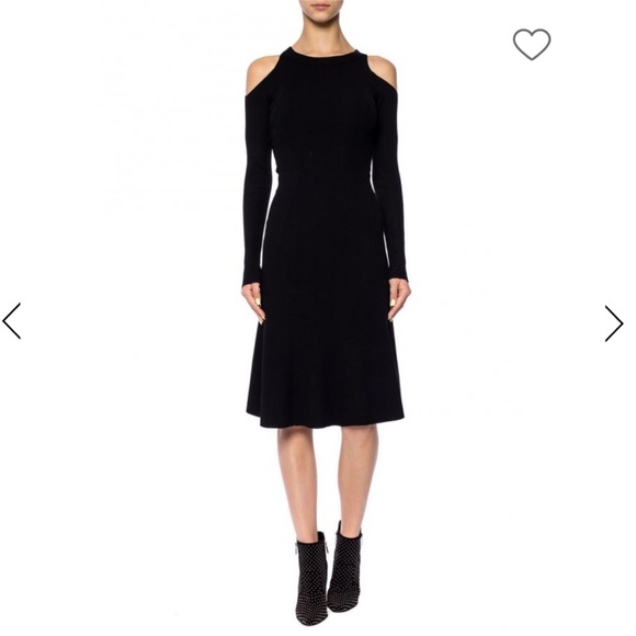 All Saints Dresses & Skirts - NEW • AllSaints • Yasmine Knit Open Shoulder MIDI Dress Black Medium Womens